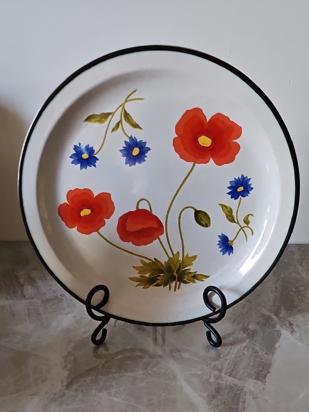 Villager Stoneware Dinner Plate Patchin Pattern 10.5"
